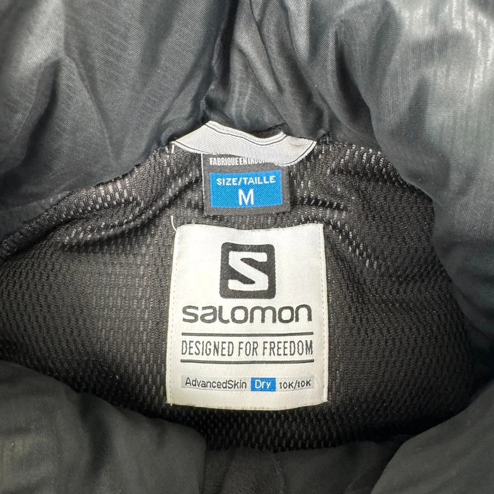 Salomon Ski Jacket Mens Medium Blue Icefrost Hooded Snowboard Powder No Hood